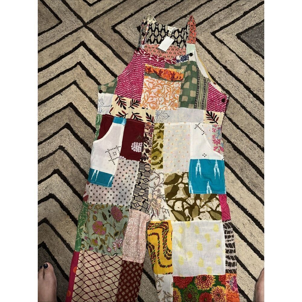 NWT Ashley Taylor Patchwork Overalls Jumpsuit Boh… - image 3